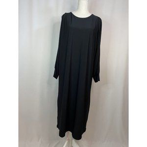 Roaman's Women's Shift Cold Shoulder Midi Dress, Size 16W, Black